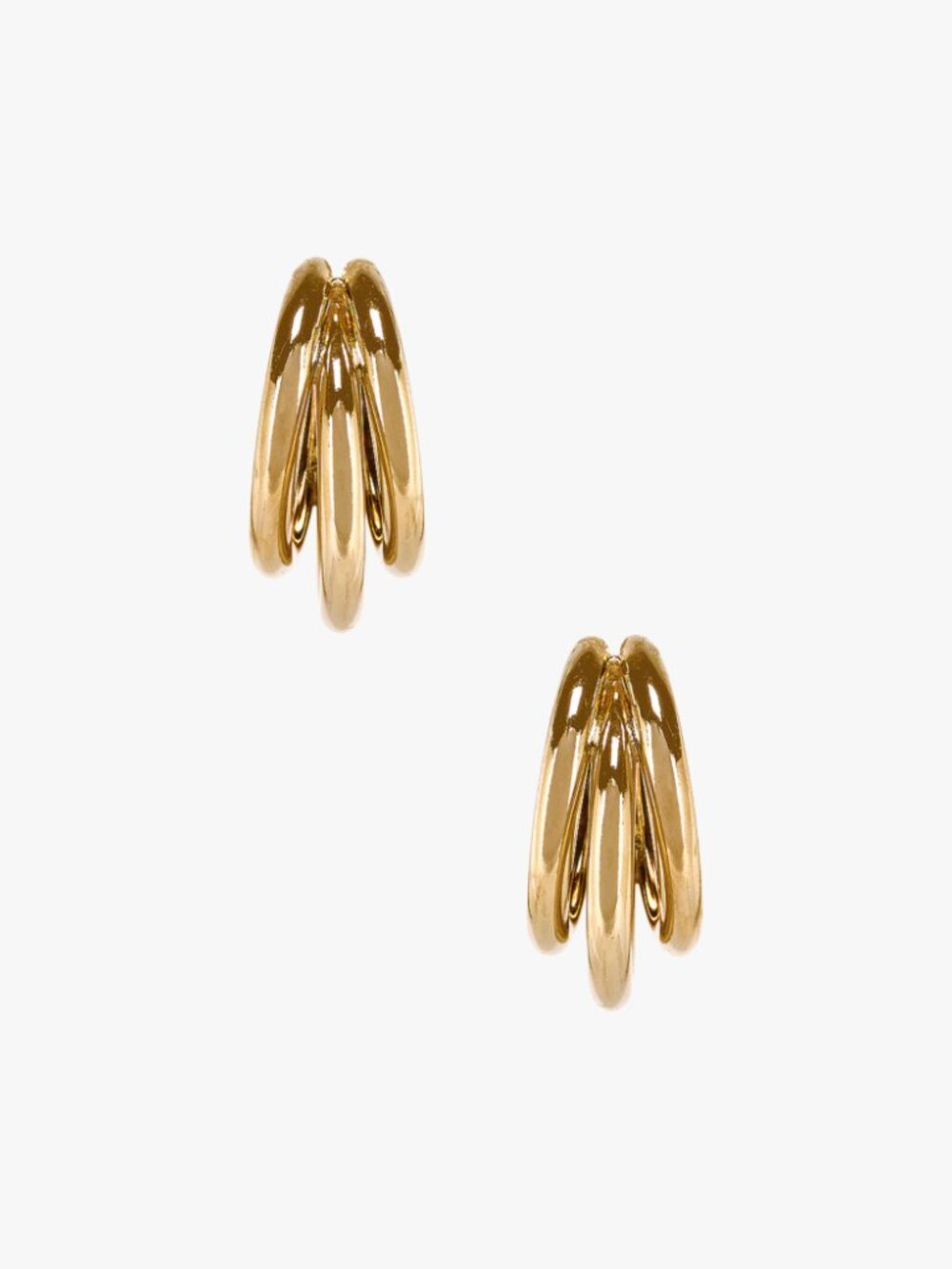 8 OTHER REASONS | "CHANCE HOOPS" GOLD PLATED TRIPLE CLUSTER TUBE CHUNKY EARRING